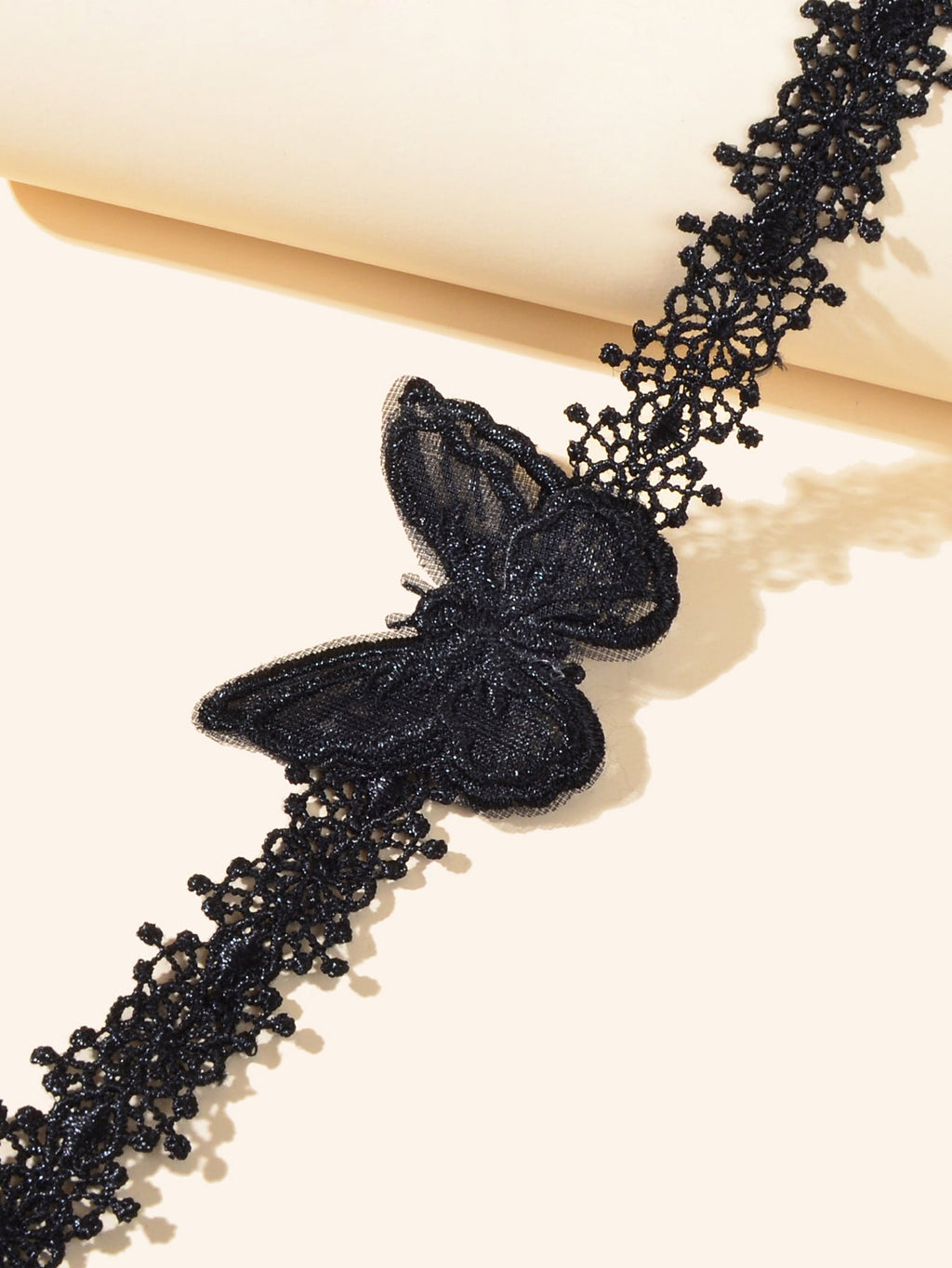 Retro Gothic Punk Black Lace Butterfly Tattoo Choker Costume Necklace
