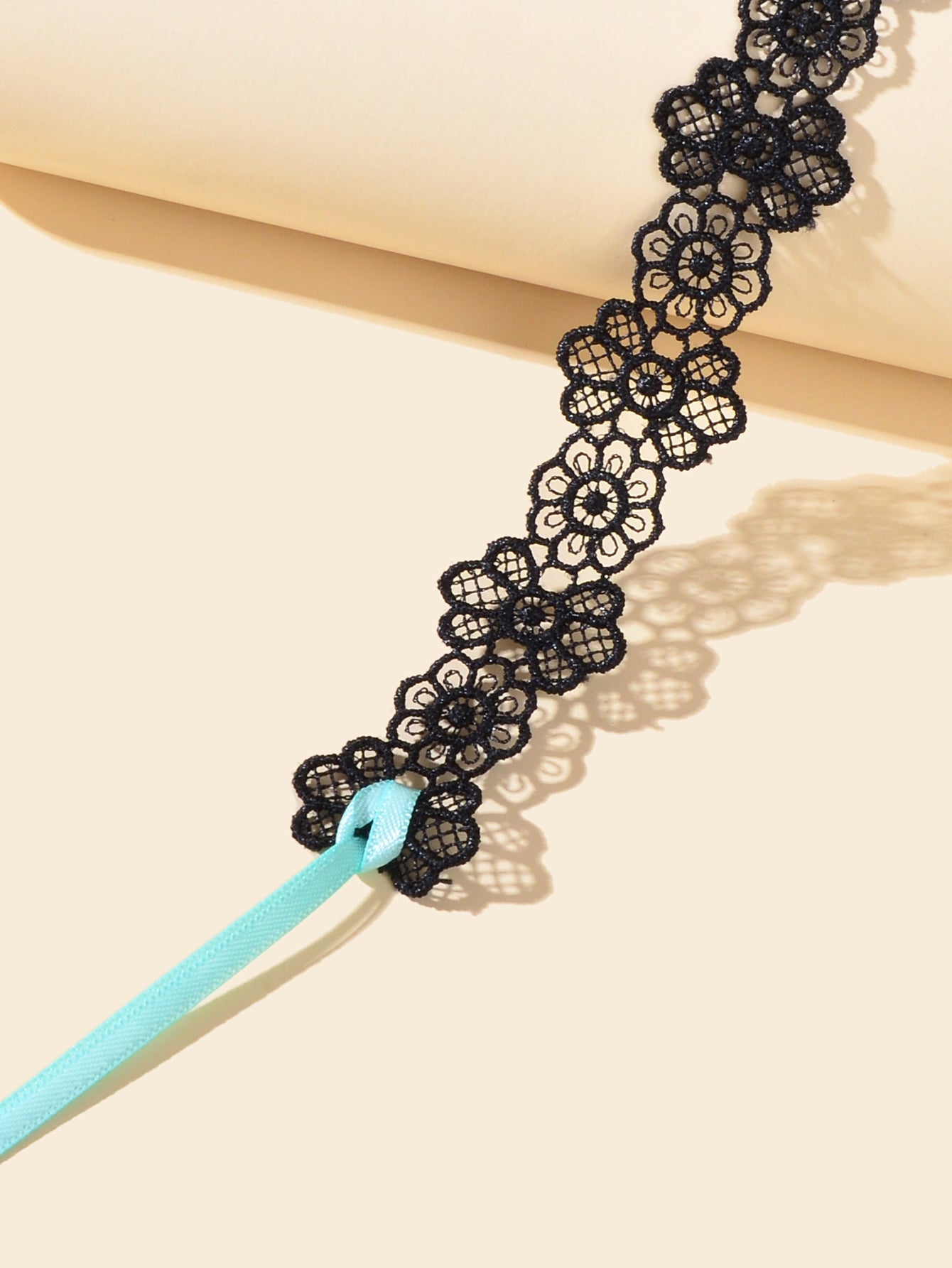 Halloween Retro Gothic Style Necklace Black Flower Lace Neck Chain