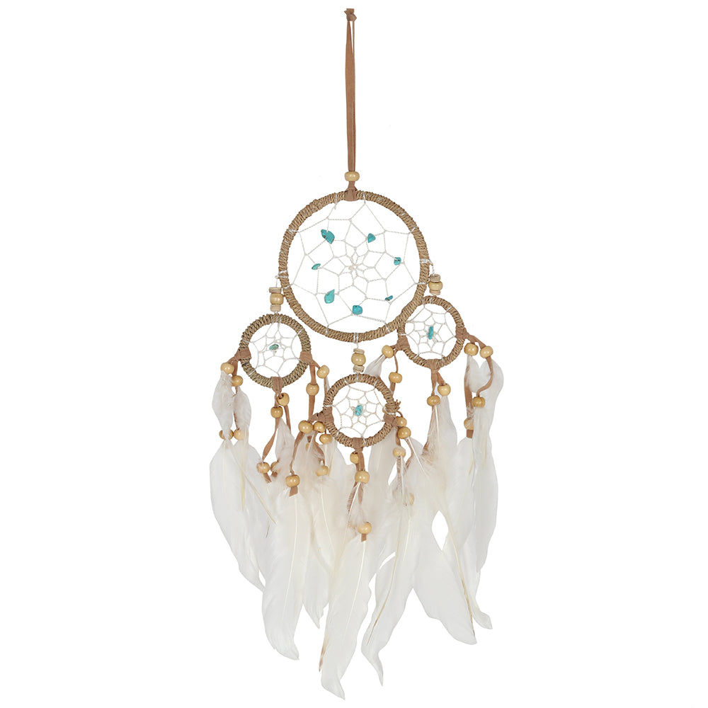 Small Natural Dreamcatcher with Turquoise Beads