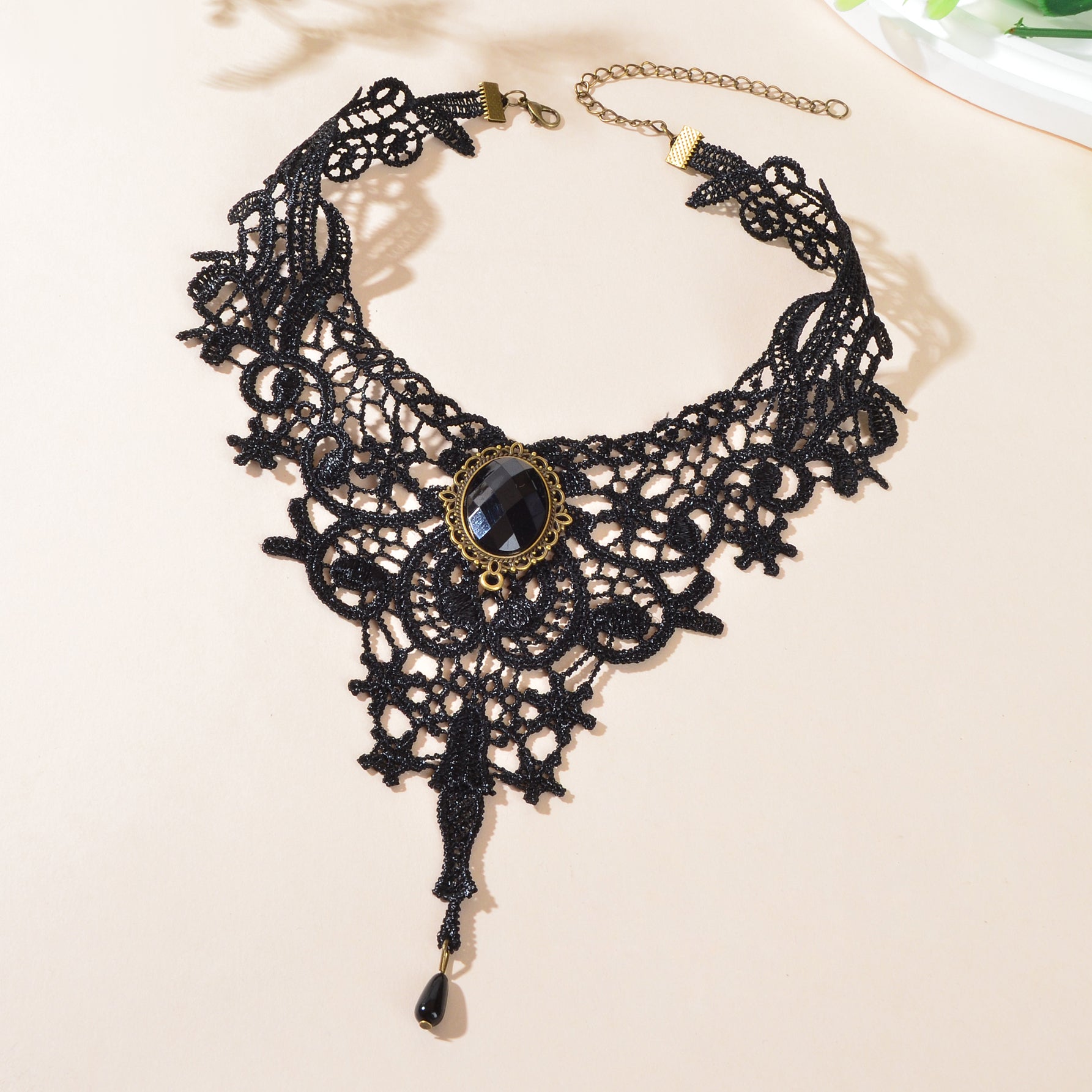 Vintage Gothic Black Hollow Lace Choker Tattoo Collar Necklace Cosplay
