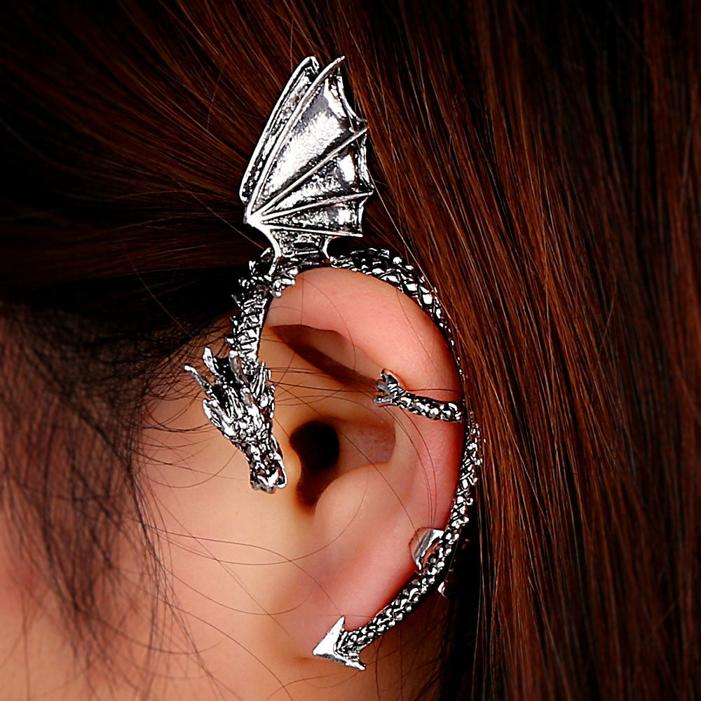 Retro Vintage Gothic Rock Punk Twine Dragon Shape