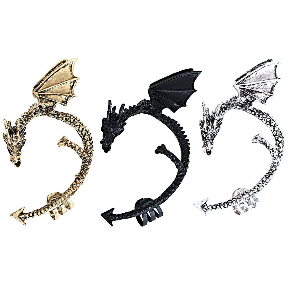 Retro Vintage Gothic Rock Punk Twine Dragon Shape