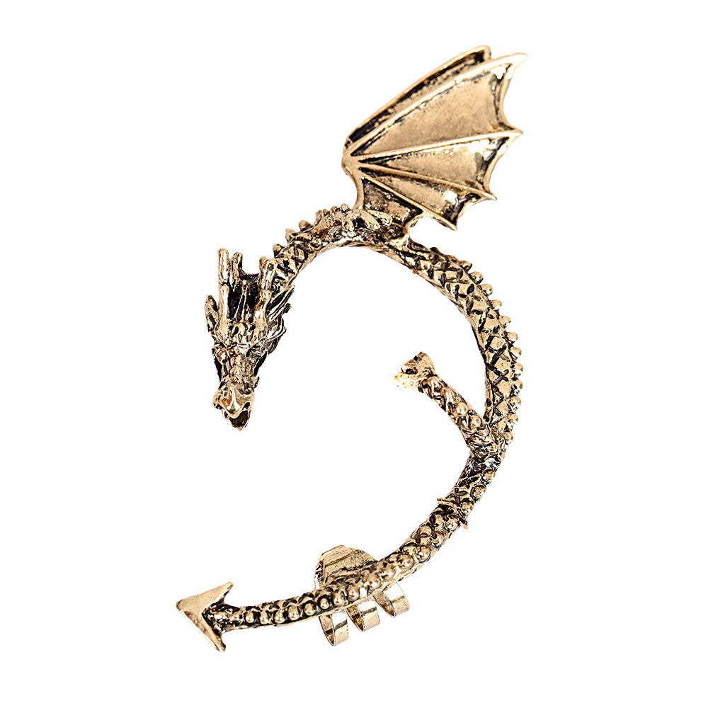 Retro Vintage Gothic Rock Punk Twine Dragon Shape