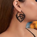 Gothic Black Snake Geometric Big Statement Dangle Earrings Party Daily