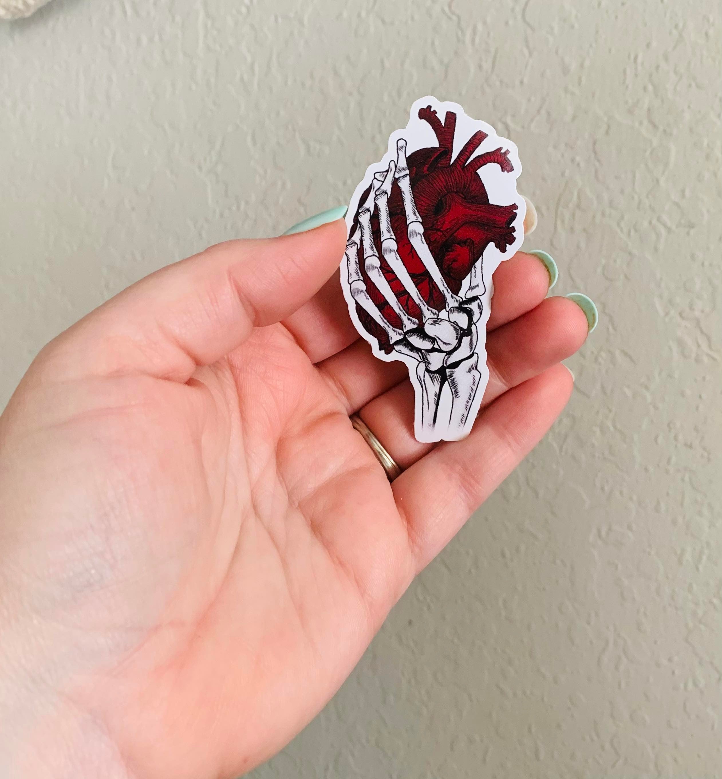 Heart in Hand-Gothic Valentines Day Sticker/Magnet