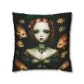 Whispers of the Deep Gothic Mermaid Throw Pillow Cover