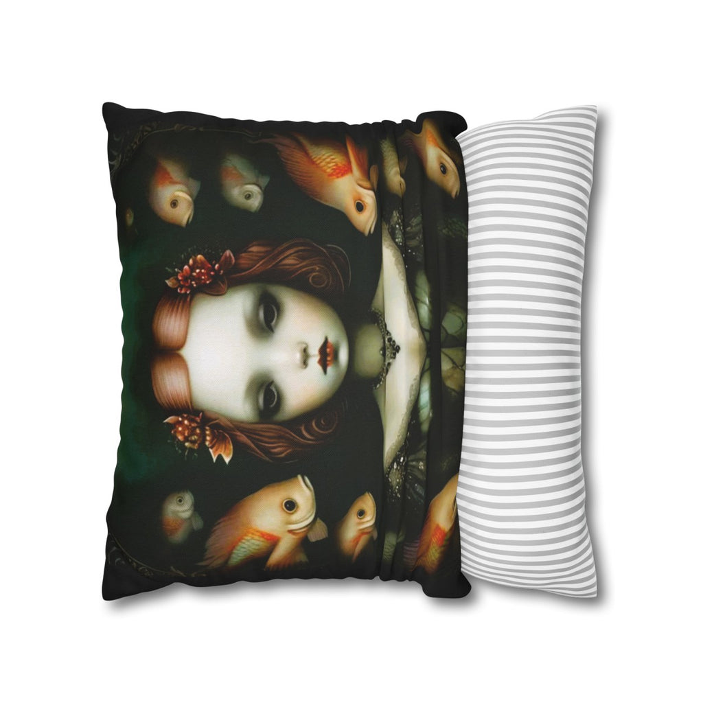 Whispers of the Deep Gothic Mermaid Throw Pillow Cover