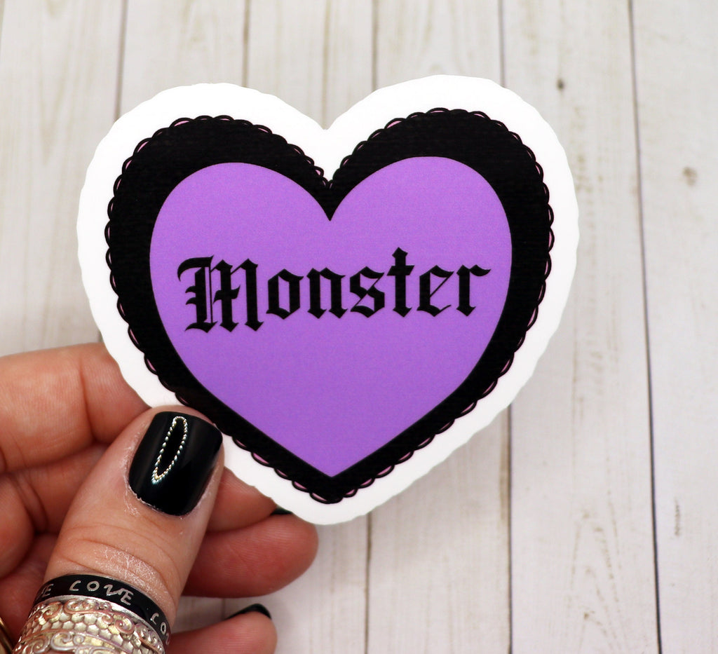 Pastel Goth Monster Heart Sticker