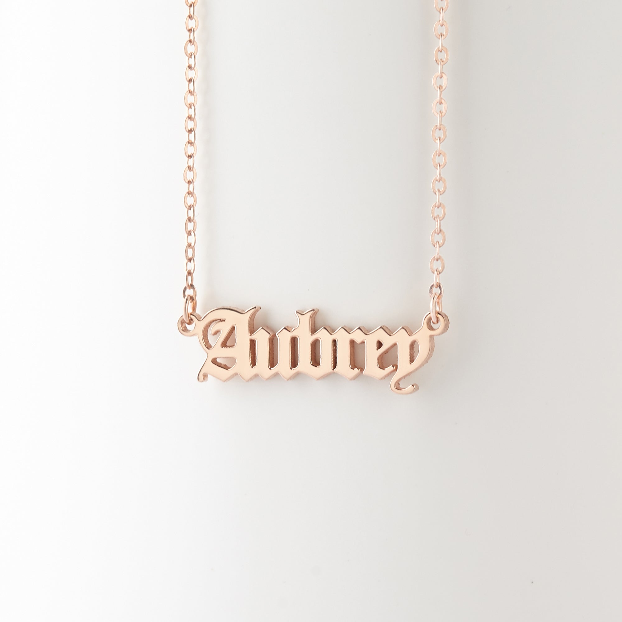 Old English Name Necklace, Teen Girls Necklace, Gothic Name Necklace